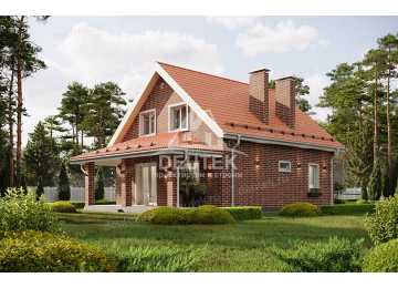 Проект узкого двухэтажного дома с мансардой - LK-268