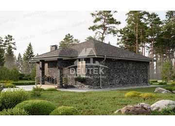 Проект жилого одноэтажного дома с размерами 10 м на 12 м - LK-269