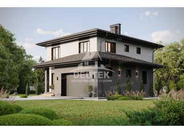 Проект жилого двухэтажного дома с одноместным гаражом - LK-271