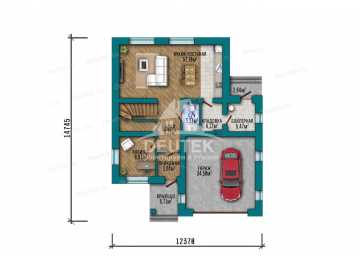 Проект жилого двухэтажного дома с одноместным гаражом - LK-271