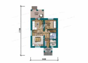 Проект узкого двухэтажного дома с размерами 10 м на 17 м - LK-272