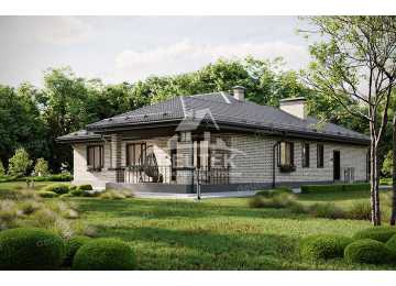 Проект узкого одноэтажного дома с одноместным гаражом - LK-273