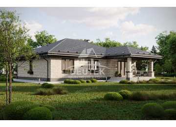 Проект узкого одноэтажного дома с одноместным гаражом - LK-273