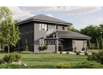 Проект двухэтажного дома с одноместным гаражом - LK-276