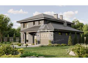 Проект двухэтажного дома с одноместным гаражом - LK-276