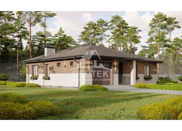 Проект одноэтажного дома с одноместным гаражом - LK-277