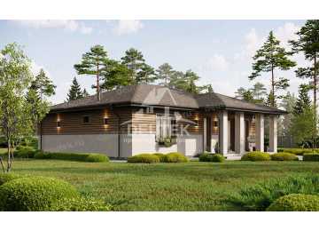 Проект одноэтажного дома с одноместным гаражом - LK-277