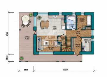 Проект узкого двухэтажного дома с размерами 15 м на 10 м - LK-278