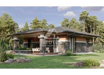 Проект узкого одноэтажного дома с тремя спальнями - LK-279