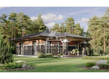 Проект узкого одноэтажного дома с тремя спальнями - LK-279