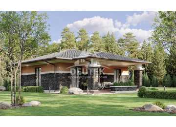 Проект узкого одноэтажного дома с тремя спальнями - LK-279