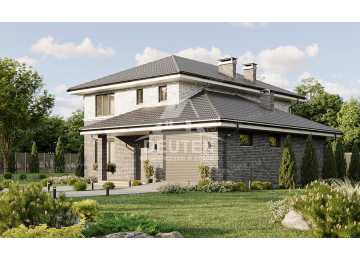 Проект узкого двухэтажного дома с одноместным гаражом - LK-281