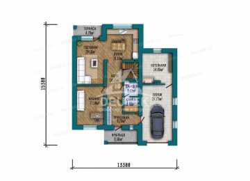 Проект узкого двухэтажного дома с одноместным гаражом - LK-281