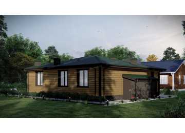 Проект бани с бассейном, бильярдной, веррандой и террасой - P258