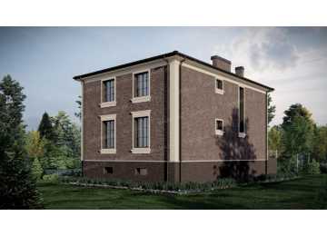 Проект узкого двухэтажного дома с цоколем и сауной - P278