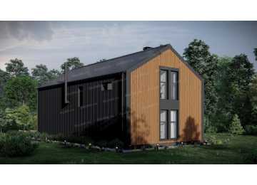 Проект одноэтажного дома в современном стиле с вторым светом - P283