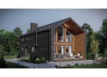 Проект одноэтажного дома в современном стиле с вторым светом - P283