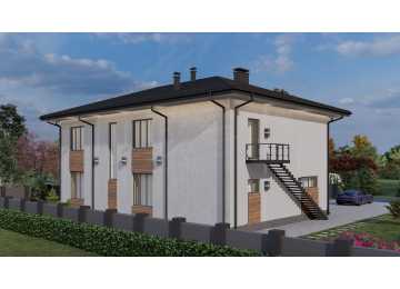 Проект двухэтажного дома с одноместным гаражом - P290