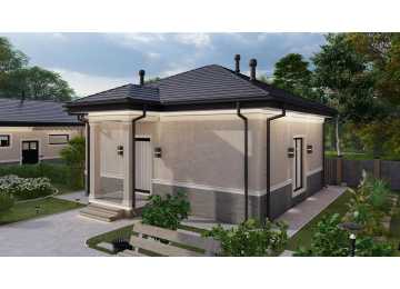 Проект бани с цоколем площадью до 100 кв м - P291-3