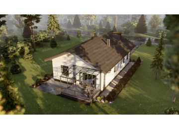 Проект узкого одноэтажного дома с площадью до 150 кв м - P301