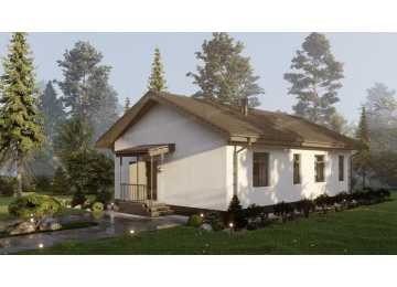 Проект узкого одноэтажного дома с площадью до 150 кв м - P301