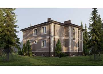 Проект квадратного двухэтажного дома с размерами 13 м на 13 м - P304