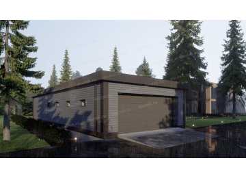 Проект узкого четырехместного гаража - P305