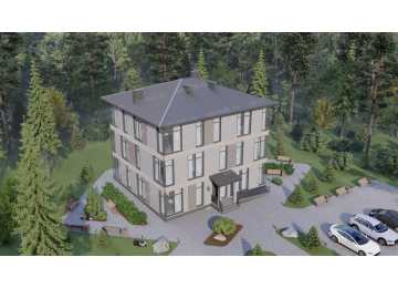 Проект трехэтажного многоквартирного дома с размерами 12 м на 14 м - P306