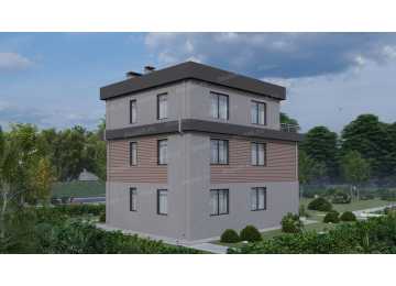 Проект жилого трехэтажного дома с площадью до 300 кв.м. - P271