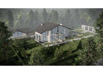 Проект узкого двухэтажного дома со вторым светом и большими окнами - P242-1