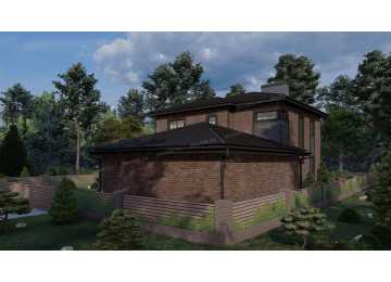 Проект квадратного двухместного гаража с погребом - P236-2