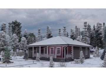 Проект жилого одноэтажного дома с размерами 8 м на 11 м - P244