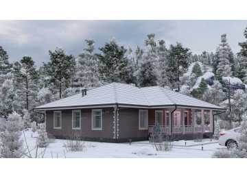 Проект жилого одноэтажного дома с размерами 8 м на 11 м - P244