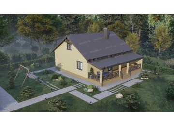 Проект жилого двухэтажного дома с мансардным этажом - P248