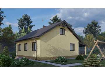 Проект жилого двухэтажного дома с мансардным этажом - P248