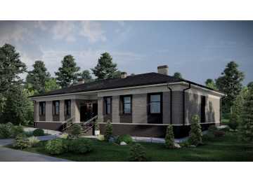 Проект одноэтажного дуплекса с площадью до 250 кв м - P250