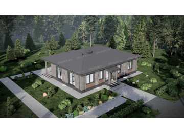 Проект жилого одноэтажного дома с размерами 15 м на 11 м - P254