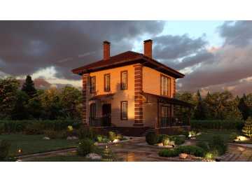 Проект квадратного двухэтажного дома с площадью до 100 кв м - P247