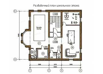 Проект двухэтажного дома из газобетона с гаражом -  D1