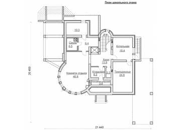 Проект узкого трёхэтажного дома из кирпича в стиле барокко с цокольным этажом и одноместным гаражом, с площадью до 400 кв м  PA-25