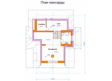  Проект узкого трёхэтажного дома из кирпича в стиле барокко с мансардным этажом и одноместным гаражом, с площадью до 400 кв м  PA-37