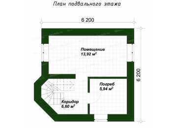 Проект дома с цокольным этажом и мансардой DTE-57