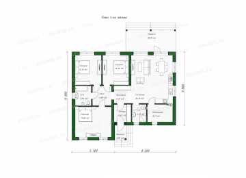 Проект одноэтажного дома  DTE-79