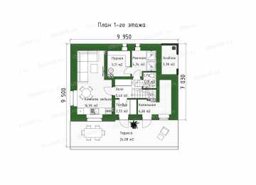 Проект дома с парилкой DTE120