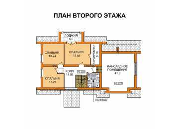 Проект трехэтажного дома из газобетона в европейском стиле с цоколем и мансардой KVR-9