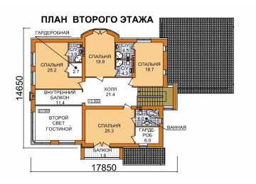 Проект двухэтажного дома с площадью до 450 кв м и вторым светом KVR-22