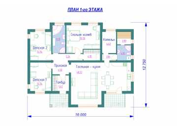Проект одноэтажного жилого дома в европейском стиле KVR-31