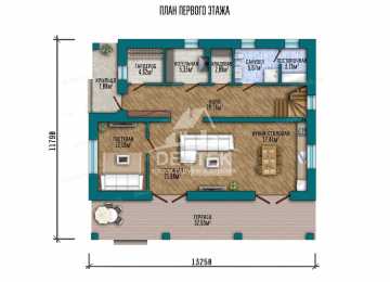 Проект двухэтажного дома из газобетона в европейском стиле с террасой KVR-115