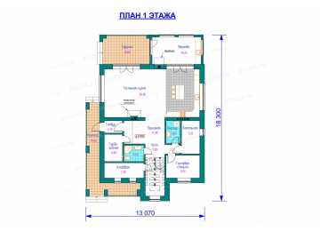 Проект двухэтажного жилого дома в европейском стиле с террасой KVR-66
