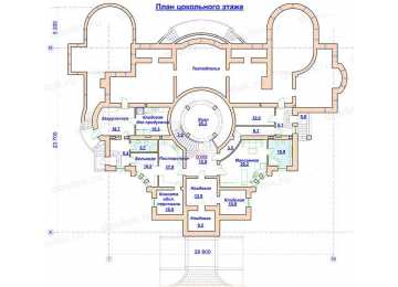 Проект трехэтажного дома с площадью до 1400 кв м и вторым светом L-17